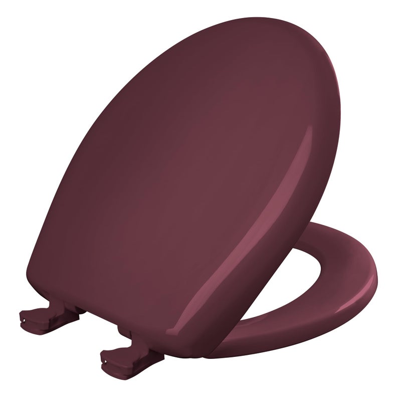 Bemis Classic Colors Slow Close Toilet Seat, Easy Clean Hinges and Durable Plastic Seat, Made in USA, Round, Loganberry - Image 1
